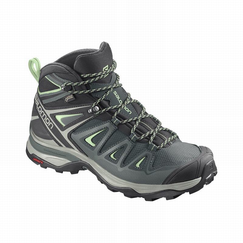 Bottes De Randonnée Salomon Femme Vert - Salomon X ULTRA 3 MID GORE-TEX - France (0128-GOPFZ)